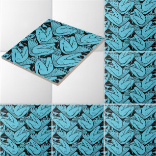 Azulejo Patrón de Sirena Art Nouveau Vintage por K. Moser