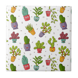 Azulejo Patrón de suculentos de la naturaleza de Cactus