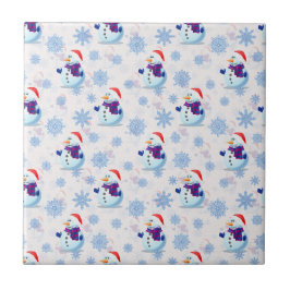 Azulejo Patrón de superficie de los navidades Snowman