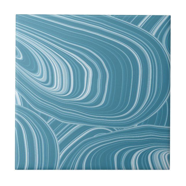Azulejo Patrón De Swirls De Resumen Azul Moderno (Frente)