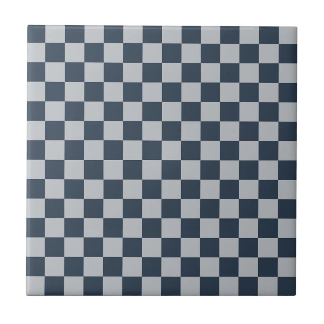 Azulejo patrón de tablero ajedrezado de hielo negro (Frente)