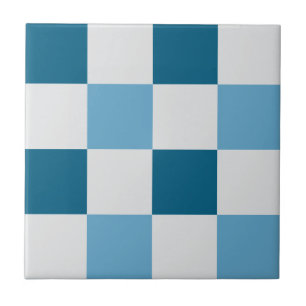 Azulejo Patrón De Tablero Blanco Y Azul