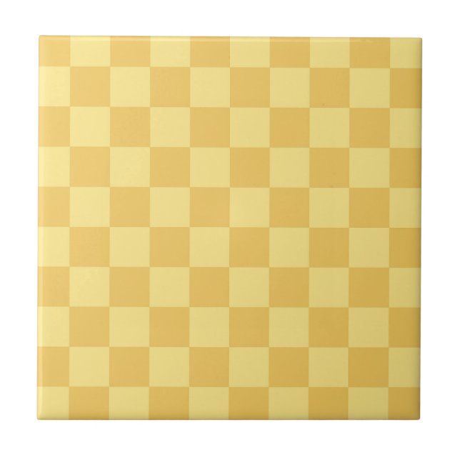 Azulejo Patrón de tablero de ajedrez amarillo (Frente)