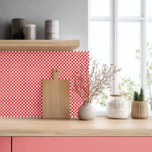 Azulejo Patrón de tablero de ajedrez croata rojo y blanco