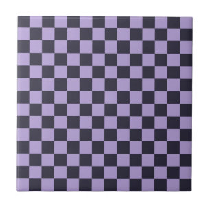 Azulejo Patrón de tablero de ajedrez de niebla de lavanda