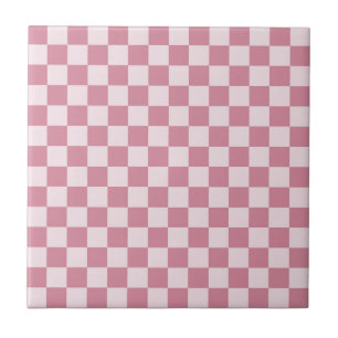 Azulejo Patrón de tablero de ajedrez de rosa polvorienta