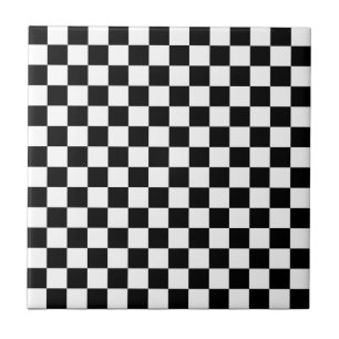 Azulejo Patrón de tablero de ajedrez en blanco y negro