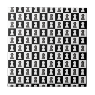 Azulejo Patrón de tablero de ajedrez negro y blanco