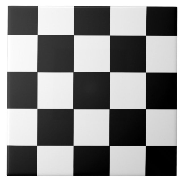 Azulejo Patrón de tablero de ajedrez retro Tile de cerámic (Frente)