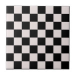 Azulejo Patrón de tablero de cheques retro negro blanco<br><div class="desc">Diseño Guay fresco de estampado a cuadros,  decoración moderna de diseño interior para casa,  sala de estar,  sala de guardería,  habitación para niños. Cortinas coloridas a cuadros,  alfombra,  estuche de teléfono. Idea de diseño de tendencia de los años 70 y 60. Verificadores en blanco y negro</div>