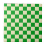 Azulejo Patrón de tablero de cheques retro verde fuera bla<br><div class="desc">Diseño Guay fresco de estampado a cuadros,  decoración moderna de diseño interior para casa,  sala de estar,  sala de guardería,  habitación para niños. Cortinas coloridas a cuadros,  alfombra,  estuche de teléfono. Idea de diseño de tendencia de los años 70 y 60. Verificadores blancos verdes y silenciosos</div>