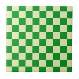 Azulejo Patrón de tablero de cheques retro verde fuera bla