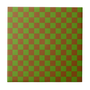 Azulejo Patrón de tablero de cuadros de manzana carameliza