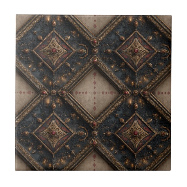 Azulejo Patrón de talla de madera gótica (1) (Frente)