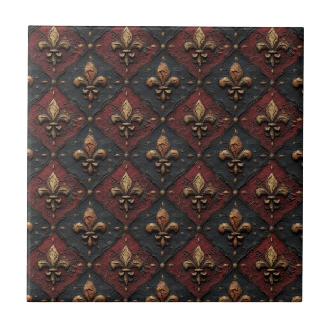 Azulejo Patrón de talla de madera gótica (2) (Frente)