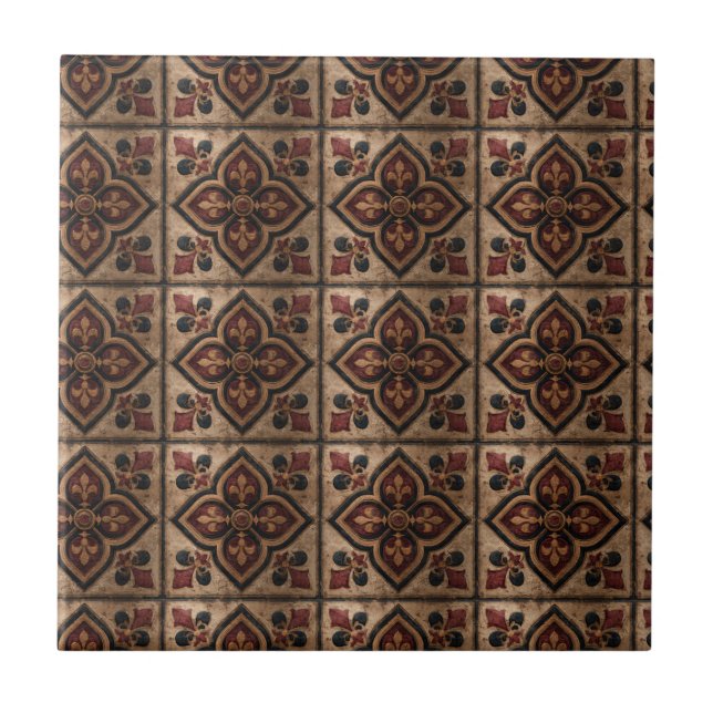 Azulejo Patrón de talla de madera gótica (3) (Frente)