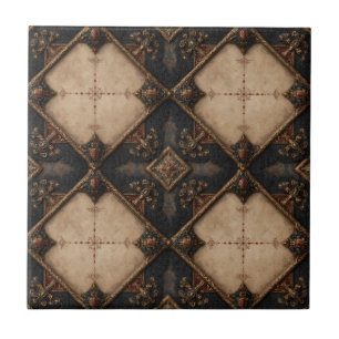 Azulejo Patrón de talla de madera gótica (4)