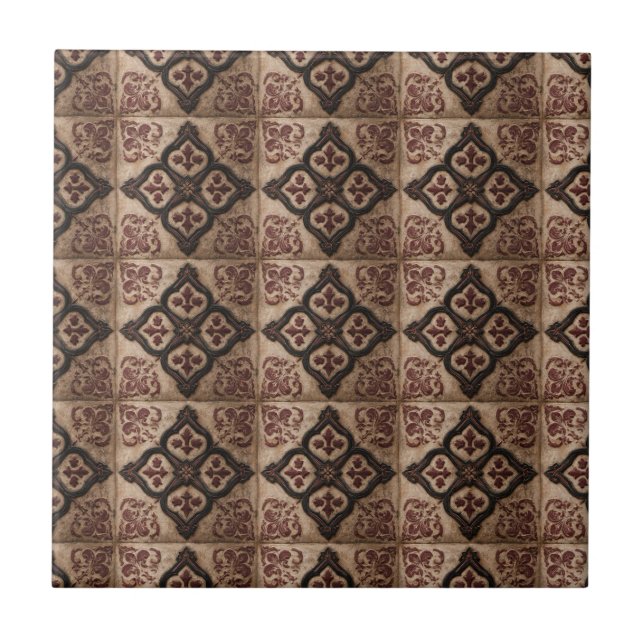 Azulejo Patrón de talla de madera gótica (5) (Frente)