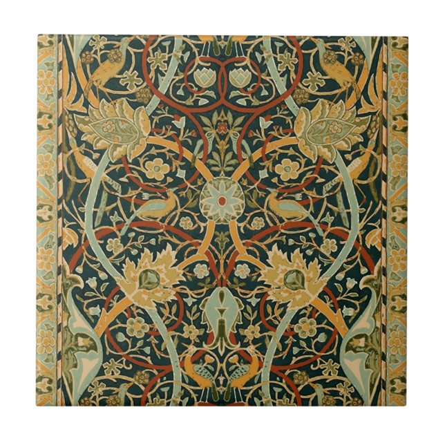 Azulejo Patrón de tapiz del bosque de William Morris: Vint (Frente)