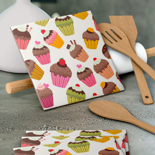 Azulejo Patrón de tarta, patrón de muffin, chocolate, cora