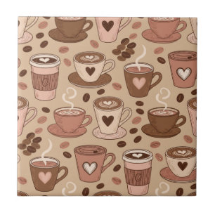 Azulejo Patrón de taza de café acogedor (1)