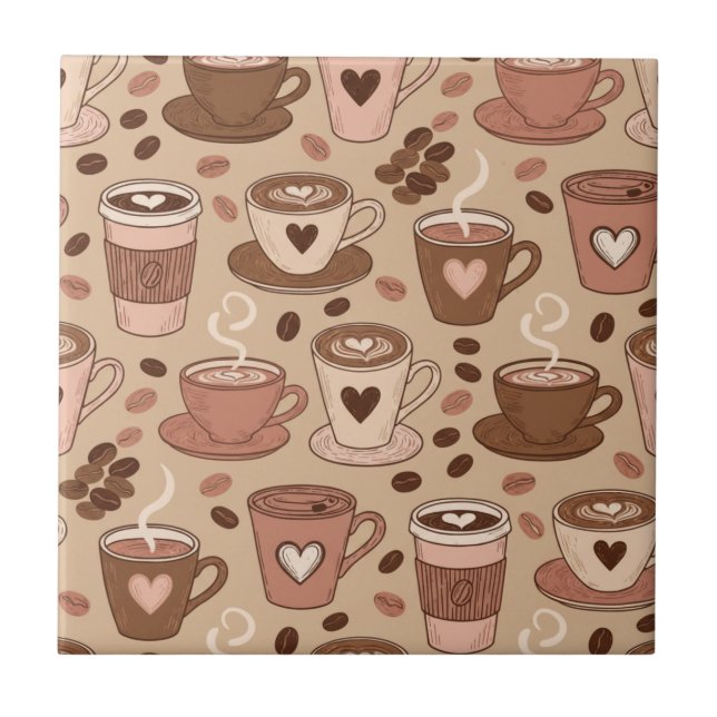 Azulejo Patrón de taza de café acogedor (1) (Frente)