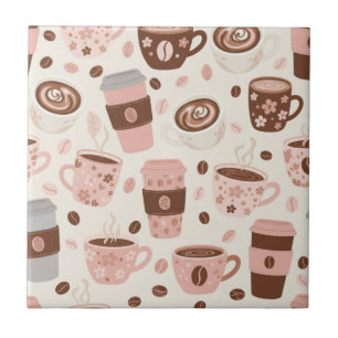 Azulejo Patrón de taza de café acogedor (10)