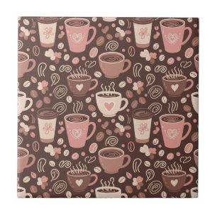Azulejo Patrón de taza de café acogedor (2)