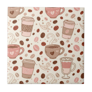 Azulejo Patrón de taza de café acogedor (3)