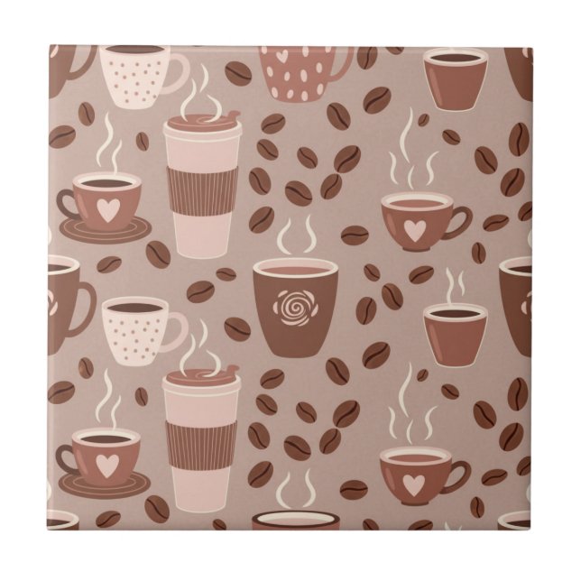 Azulejo Patrón de taza de café acogedor (4) (Frente)