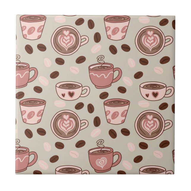 Azulejo Patrón de taza de café acogedor (9) (Frente)