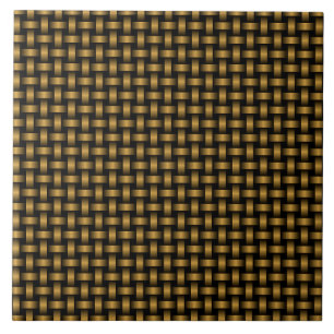 Azulejo Patrón de Tejido Negro Naranja