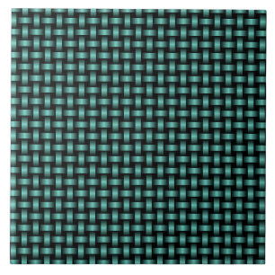 Azulejo Patrón de tejido negro verde azulado