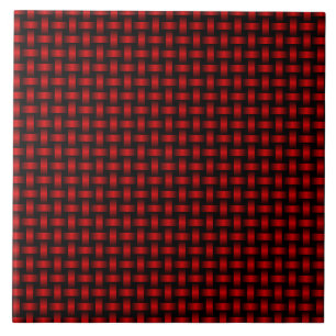 Azulejo Patrón de Tejido Rojo y Negro