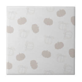 Azulejo Patrón de temporada de otoño de la Calabaza gris