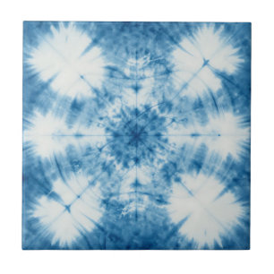 Azulejo Patrón de teñido Shibori azul añil