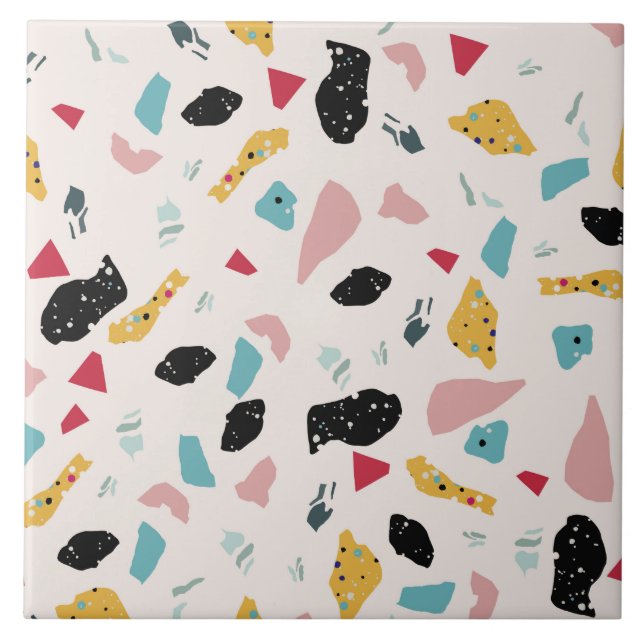 Azulejo Patrón de terrazo colorido (Frente)