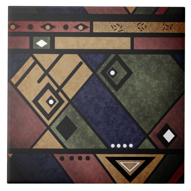 Azulejo Patrón de textura tradicional africano sin soldadu (Frente)