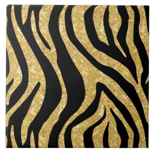 Azulejo Patrón de tigre de oro negro