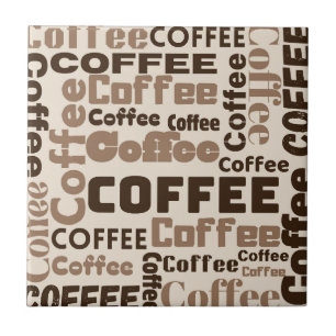 Azulejo Patrón de tipografía de café vintage (2)