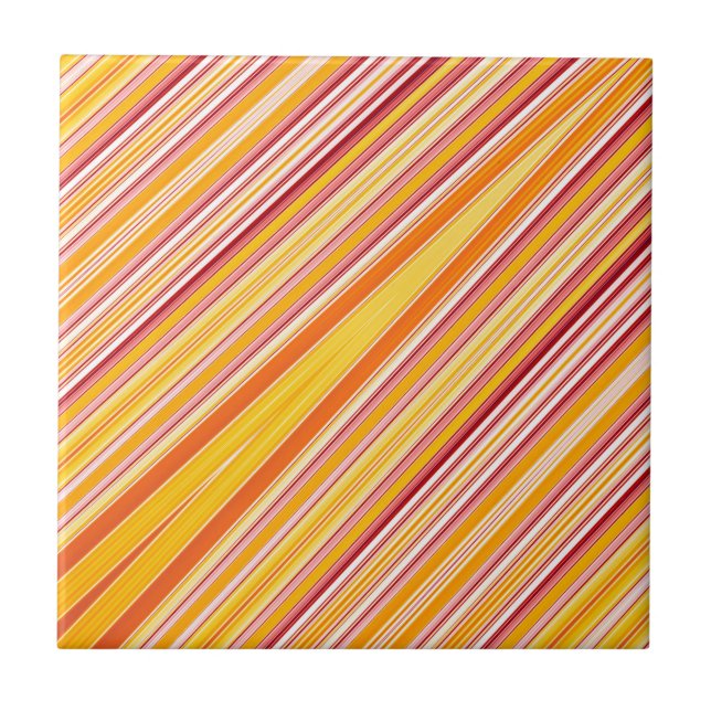 Azulejo patrón de tiras de naranja (Frente)