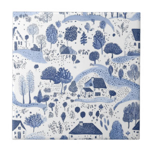 Azulejo Patrón de toile de campo inglés