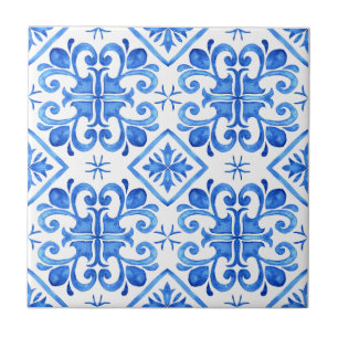 Azulejo Patrón de Toile Francés Azul