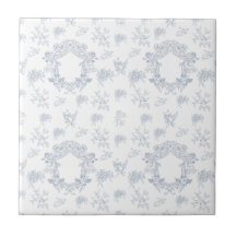 Patrón de Toile Francés Blanco Azul