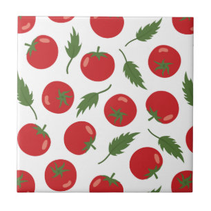 Azulejo Patrón de tomate rojo dibujado a mano
