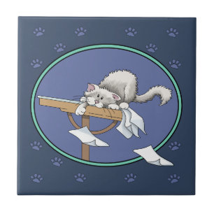 Azulejo Patrón de travesía de gatos