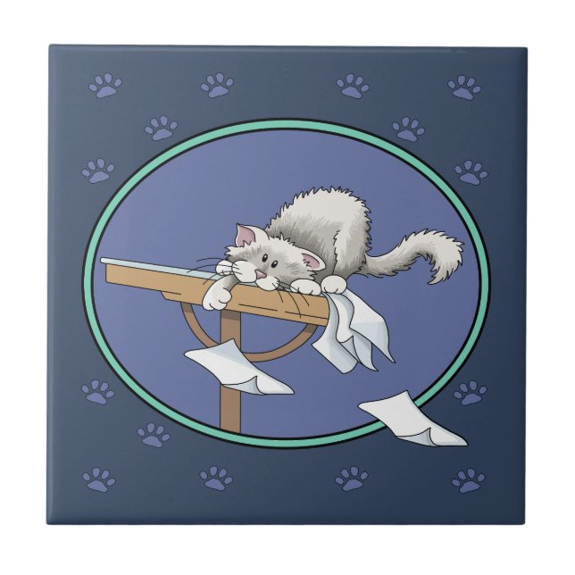 Azulejo Patrón de travesía de gatos (Frente)