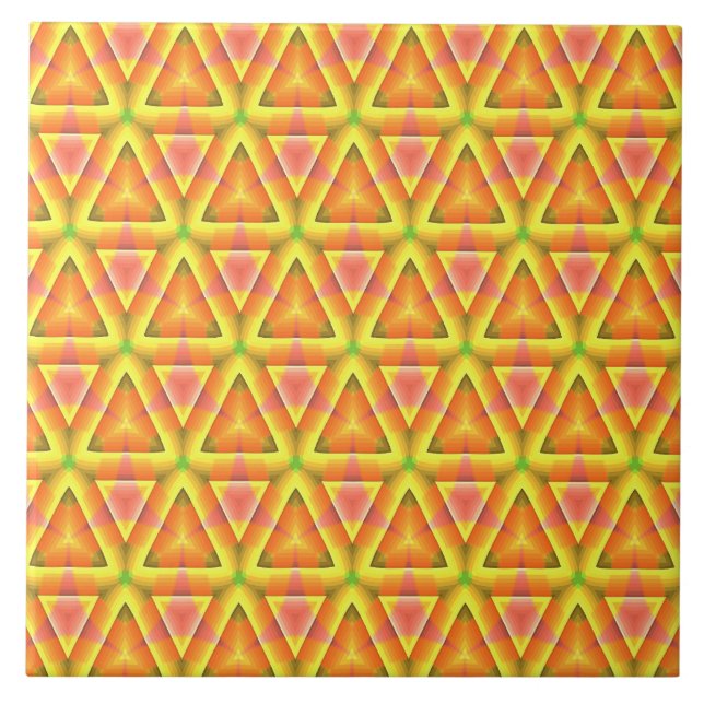 Azulejo Patrón de triángulo de color amarillo dorado (Frente)