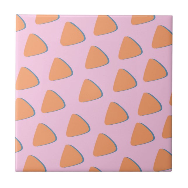 Azulejo Patrón de triángulo de Naranja rosa (Frente)