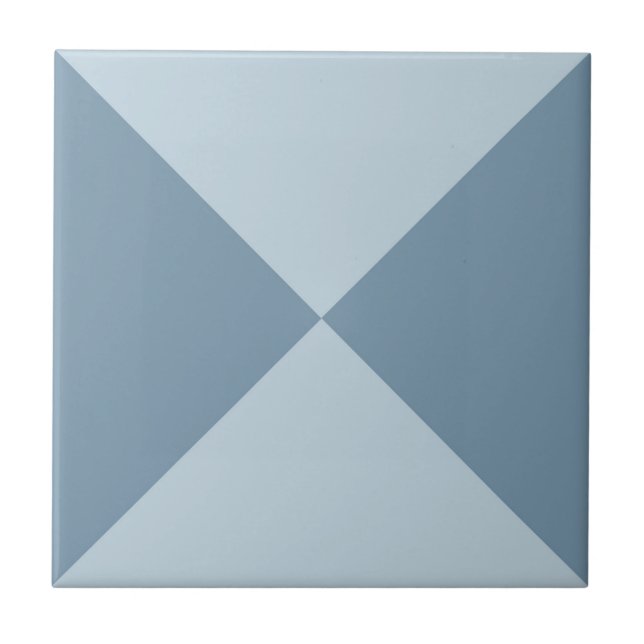Azulejo Patrón de triángulo geométrico azul abstracto mode (Frente)